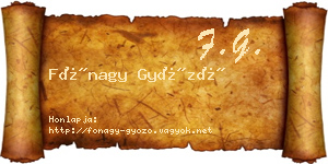 Fónagy Győző névjegykártya